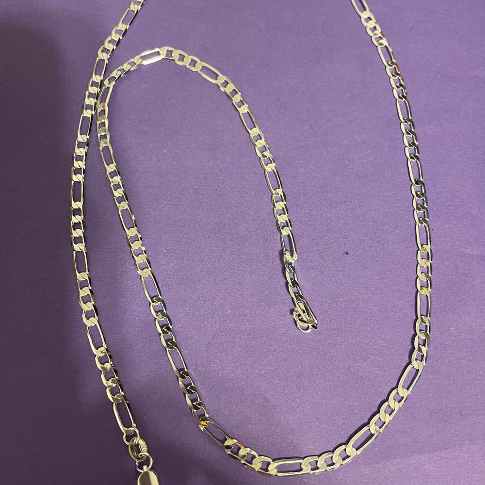New 24 Inch Silver Figaro Chain Stamped 925